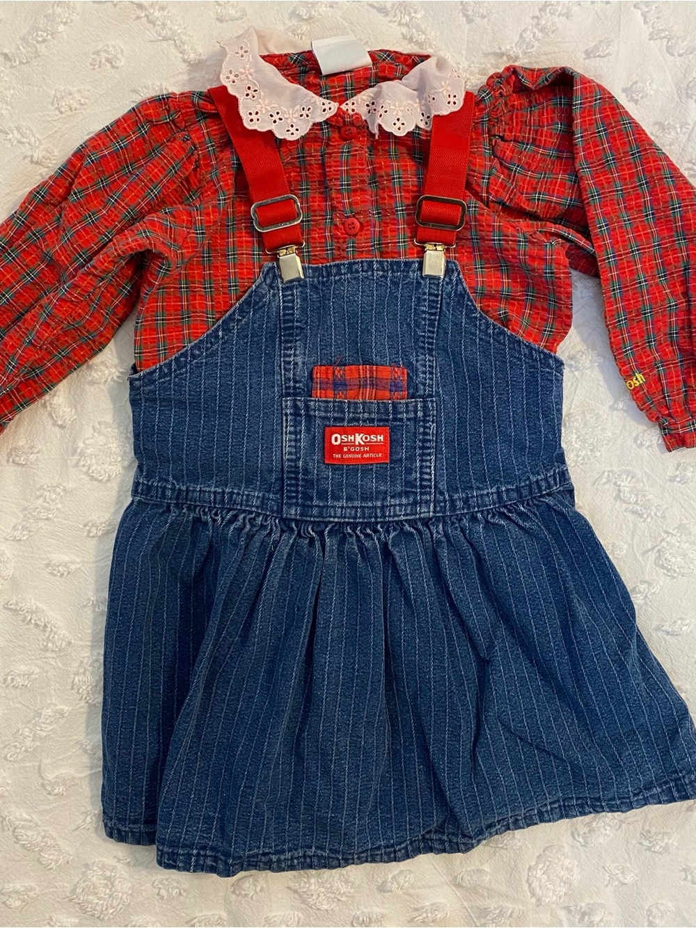 Lot of 10 Vintage Pieces Girls Clothing Size 4-6 Osh Kosh Dress Tartan Plaid - Picture 2 of 9